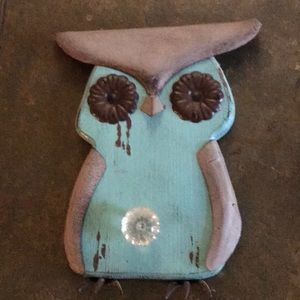 Owl rustic made coat hook is a one of a kind
